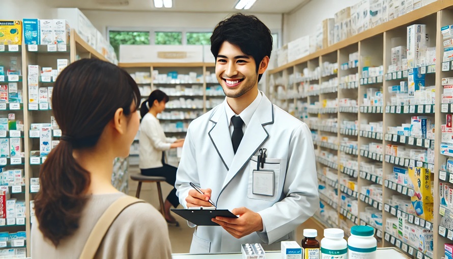 薬局で働く男性薬剤師